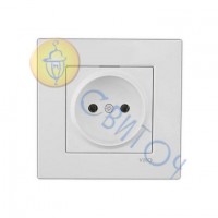 90960008 Розетка 1 з з/к  білий KARRE  Vi-Ko