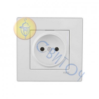 90960008 Розетка 1 з з/к  білий KARRE  Vi-Ko