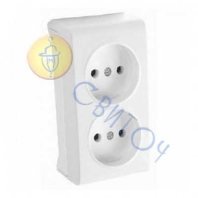 90681055 Розетка 2 откр. белый, Vera Vi-Ko
