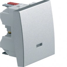 Вимикач Hager 1-тактовий, 1НО+1НЗ, з можлив..підсвічування, 2М Systo титан, 10А/250В (WS023T)