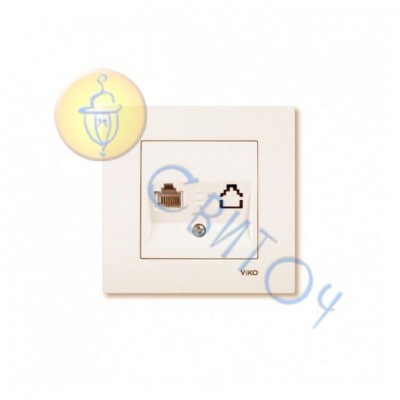 90960113 Розетка TF (телефон.) крем KARRE Vi-Ko
