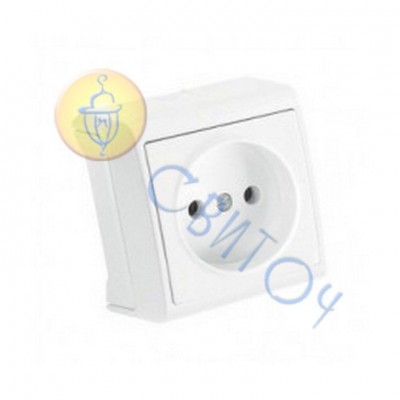 90681007 Розетка 1 откр. белый, Vera Vi-Ko