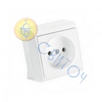 90681008 Розетка 1 з з/к відкр. білий, Vera Vi-Ko