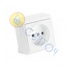 90681008 Розетка 1 с з/к откр. белый, Vera Vi-Ko