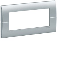 Рамка Hager горизонтальна без верт.перегородок 5М Systo титан (WS412T)