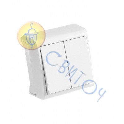 90681002 Вимикач 2 відкр. білий, Vera Vi-Ko