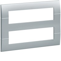Рамка Hager двухрядная без верт.перегородок 16М Systo титан (WS416T)