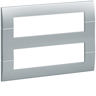Рамка Hager дворядна без верт.перегородок 16М Systo титан (WS416T)