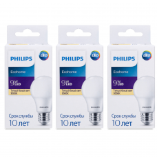Светодиодная лампа Philips Ecohome LED Bulb 9 W E27 3000 K 1PF/20RCA (929002299267R) 3 шт.