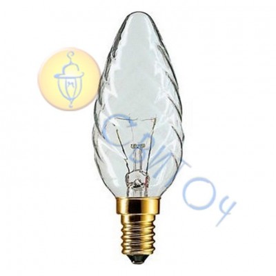 Лампа Philips BW-35 E14 60W прозрачная витая свеча (921502044219)