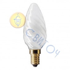 Лампа PHILIPS BW-35 E14 60W матовая витая свеча (921502144242)