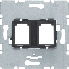 Опорна пластина Berker для модульних роз'ємів з чорною вставкою, 2-кратна (454202)