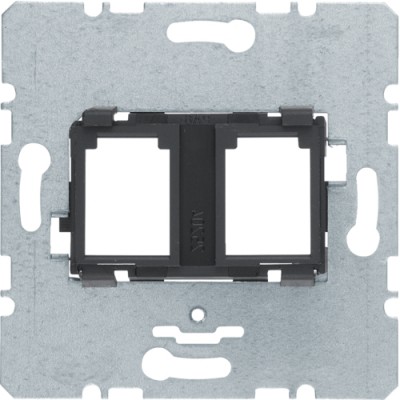 Опорна пластина Berker для модульних роз'ємів з чорною вставкою, 2-кратна (454202)