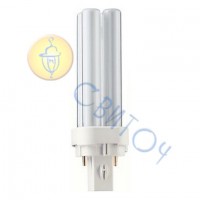 Лампа PHILIPS PL-С G24d-1/2Р 10W/840 компактна люмінесцентна