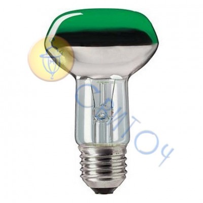 Лампа PHILIPS R63 E27 40W цв. рефлекторна зелена