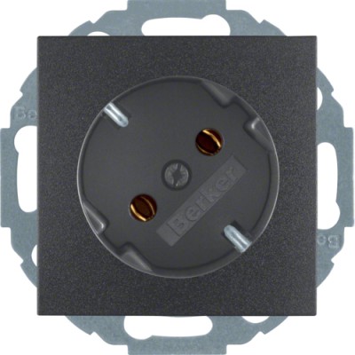 Розетка Berker с з/к с наклоном на 45град., антрацит, 16А/250В B.х (47271606)