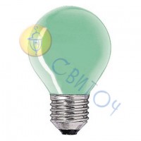 Лампа PHILIPS P-45 E27 15W  цв. куля зелена