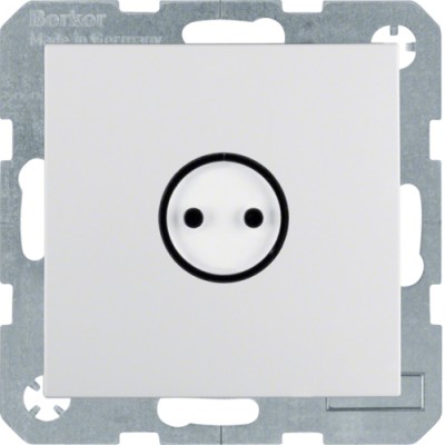Розетка Berker с з/к с крышкой с знаком розетка, пол.белизна матовая, 16А/250В S.1/B.х (47861949)