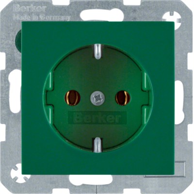 Розетка Berker с з/к, ЗЕЛЕНАЯя, 16А/250В S.1 (47438913)