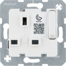 Механізм розетки Berker UK-стандарту 13А/250В з вимикачем, підлогу.білизна (53420219)