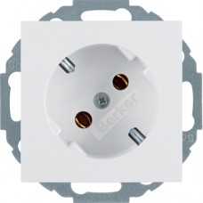 Розетка Berker с з/к с наклоном на 45град., пол.белизна, 16А/250В S.1 (47278989)
