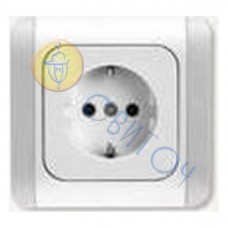 90551008 Розетка 1 с заземлением (белая) KARDELEN