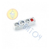 90207920 3-гнезда колодки с з/к + выкл. Vi-Ko