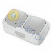 90555488 Розетка с з/к+розетка с з/к (IP54) белый Palmiye Vi-Ko