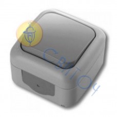 90555501 Выключатель 1 откр. (IP54) серый Palmiye Vi-Ko