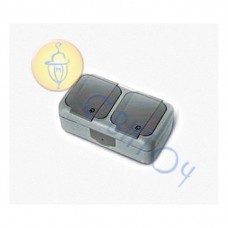 90555588 Розетка с з/к+розетка с з/к (IP54) серый Palmiye Vi-Ko