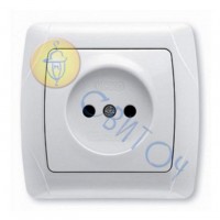 90561008 Розетка 1 скр. с з/к белая CARMEN Vi-Ko