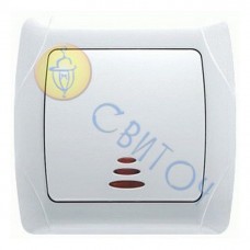 90561019 Выключатель 1 скр. с подсв. белый CARMEN Vi-Ko