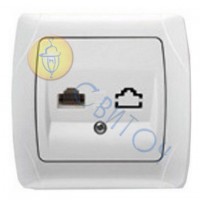 90561032 Розетка модем (rj 45 Cat 5e) белый CARMEN Vi-Ko
