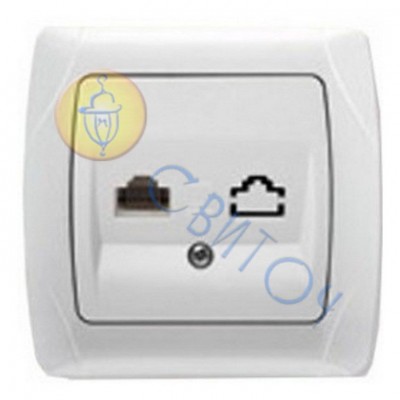 90561032 Розетка модем (rj 45 Cat 5e) белый CARMEN Vi-Ko