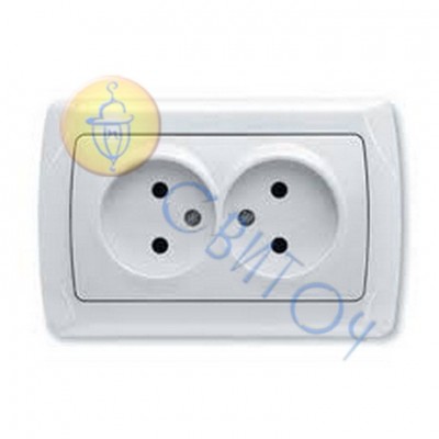 90561055 Розетка 2 скрытая белая CARMEN Vi-Ko