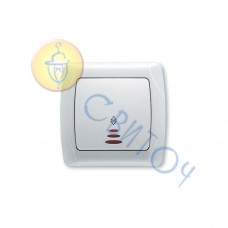 90561063 Выключатель 1 проходной белый с подсв. белый CARMEN Vi-Ko
