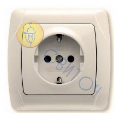 90562008 Розетка 1 с з/к крем CARMEN Vi-Ko