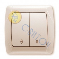 90562017 Выключатель 2 проходной крем CARMEN Vi-Ko