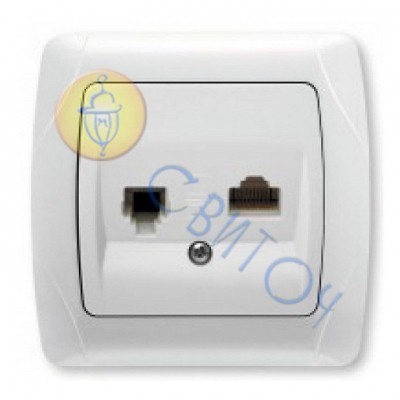 90561035 Розетка компьютер+телеф.(RJ45-RJ11) белыйCARMEN Vi-Ko