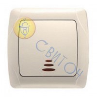 90562019 Выключатель 1 скр. с подсв. крем CARMEN Vi-Ko