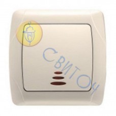 90562019 Выключатель 1 скр. с подсв. крем CARMEN Vi-Ko