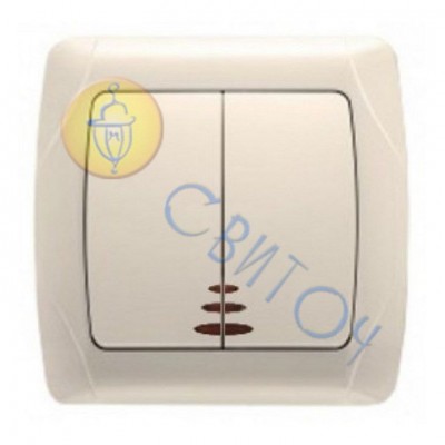 90562050 Выключатель 2 скр. с подсв. крем CARMEN Vi-Ko