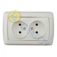 90562055 Розетка 2 без з/к крем CARMEN Vi-Ko