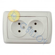 90562055 Розетка 2 без з/к крем CARMEN Vi-Ko