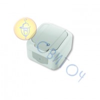 90555408 Розетка с з/к (IP54) белый Palmiye Vi-Ko