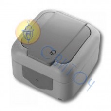 90555508 Розетка с з/к (IP54) серый Palmiye Vi-Ko