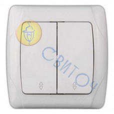 90561017 Выключатель 2 проходной белый CARMEN Vi-Ko