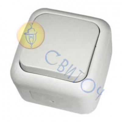 90555401 Выключатель 1 откр. (IP54) белый Palmiye Vi-Ko
