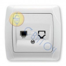 90561013 Розетка телефонная(евростандарт) (rj 11- 4) белая CARMEN Vi-Ko