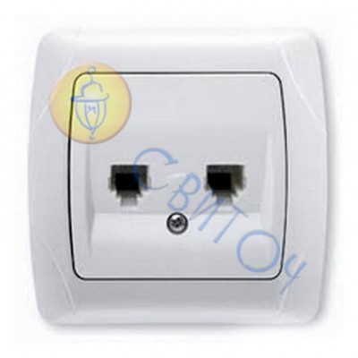 90561033 Розетка 2-а  телефона (євростандарт) (rj 11- 4+4) білий CARMEN Vi-Ko